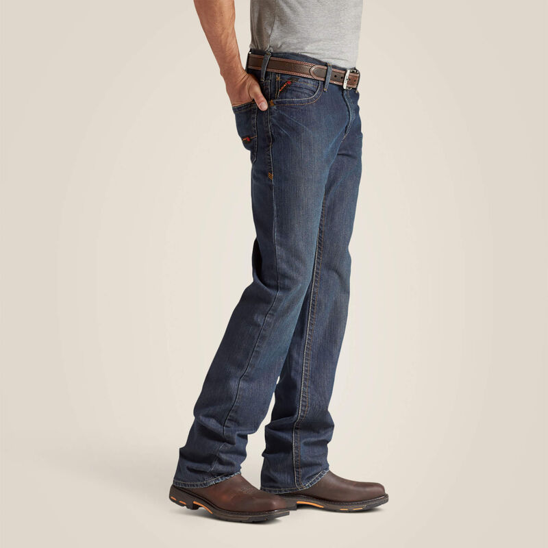Ariat Men's FR M4 Shale 10012555 Relaxed Basic Boot Cut Jean - Image 3