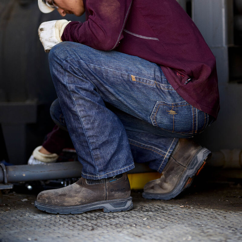 Ariat Men's FR M5 Shale 10015166 Straight Basic Stackable Straight Leg Jean - Image 7