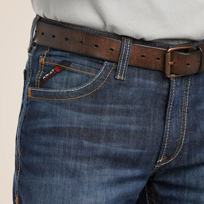 Ariat Men's FR M4 Lassen 10023466 Relaxed Stretch DuraLight Basic Boot Cut Jean - Image 4