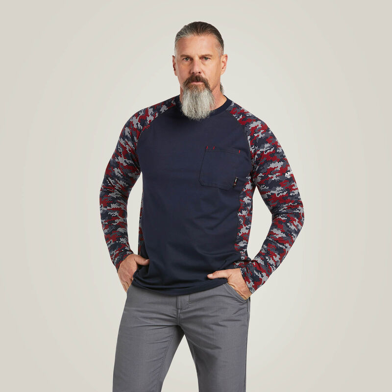 Ariat Men's FR Stretch Camo Baseball Shirt - Image 3
