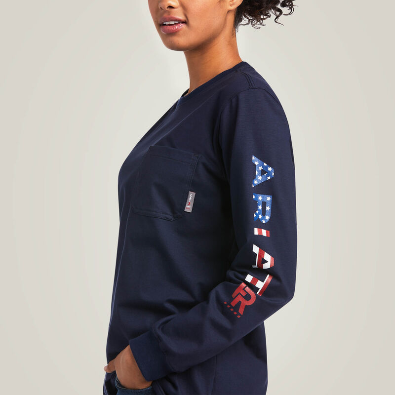 Ariat Women's FR Stretch Logo Shirt-DC - Image 4