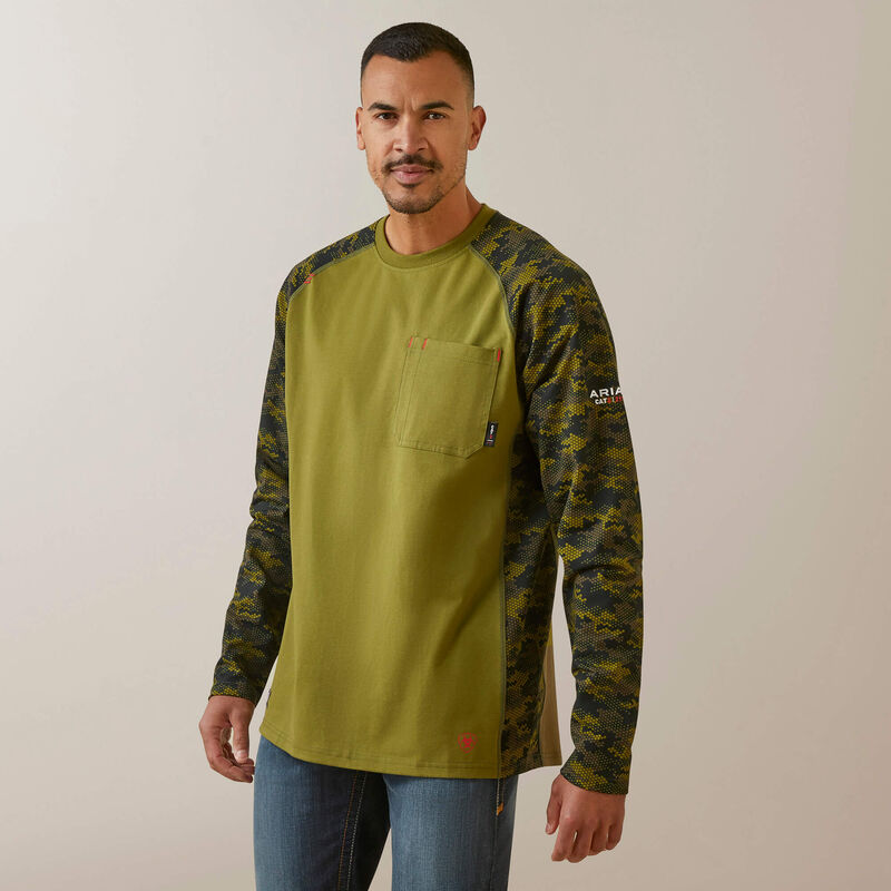 Ariat Men's FR Stretch Camo Baseball Shirt - Image 5