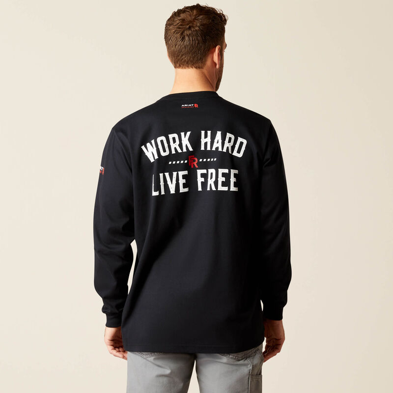 Ariat Men's FR Work Hard Live Free T-Shirt - Image 1