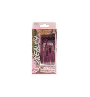 Pink Camo Stealth Stereo Earbuds - Image 1