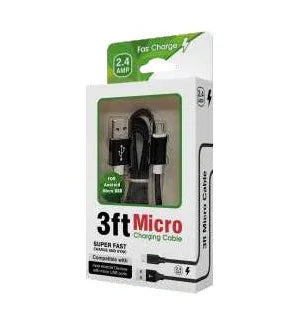 Micro USB  2.4amp 3ft Charger Cable - Image 1