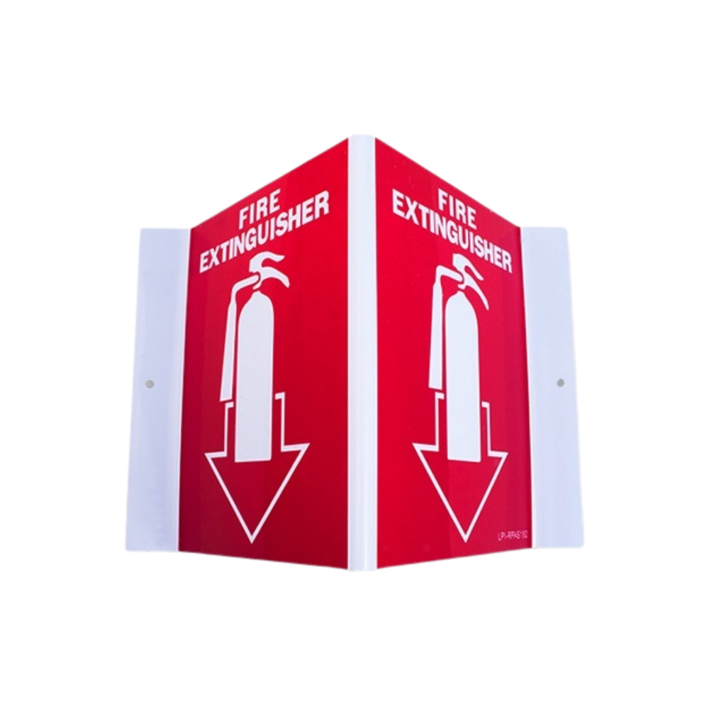Fire Extinguisher Down Arrow 3D Rigid Plastic Angle Sign - Image 3