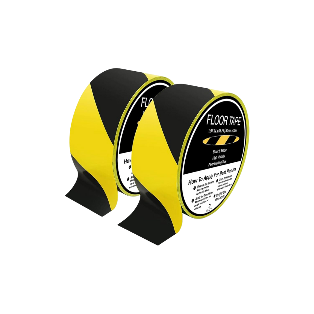 Black & Yellow Hazard Floor Marking Tape - Image 1