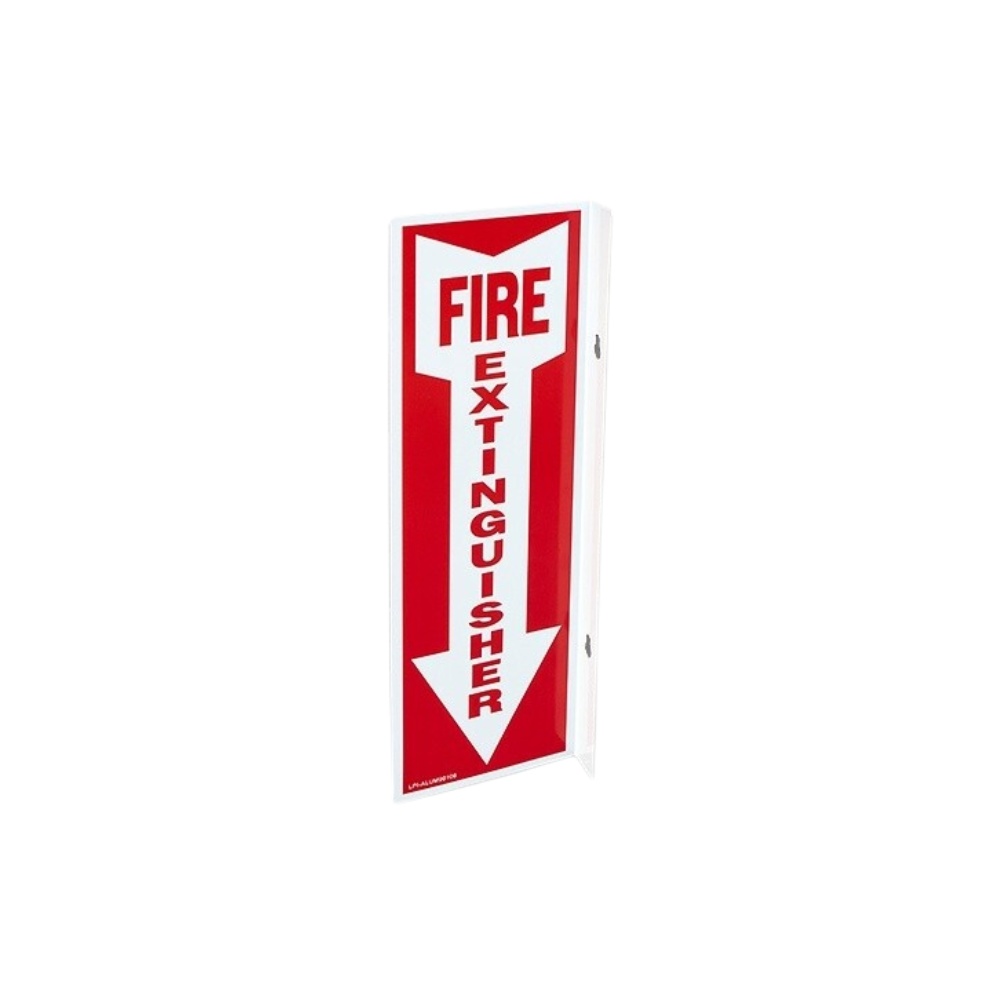 Aluminum 90 Degree Fire Extinguisher Down Arrow Angle Sign - Image 1
