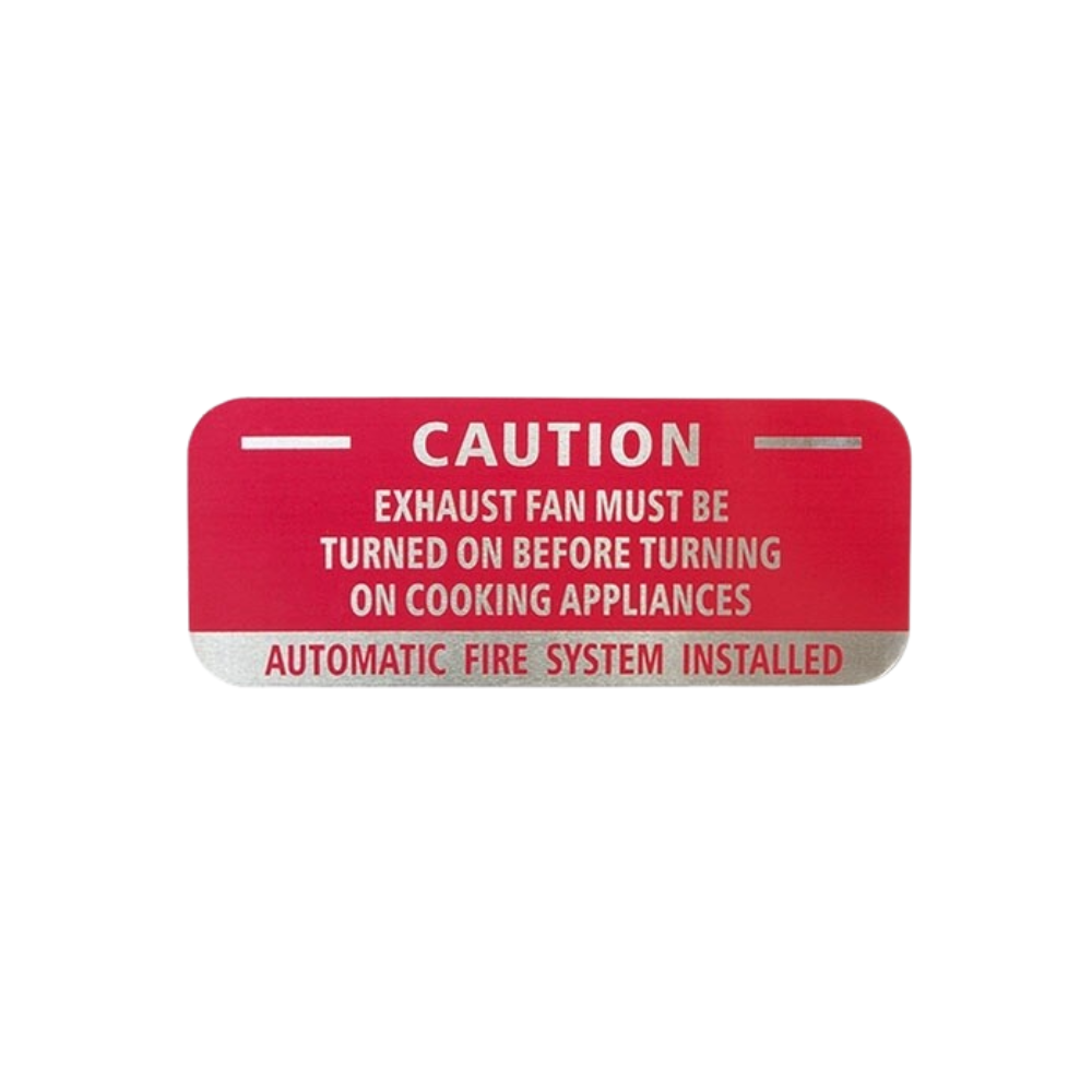 5"X2" Aluminum Caution Automatic Fire System Installed Sign - Image 1