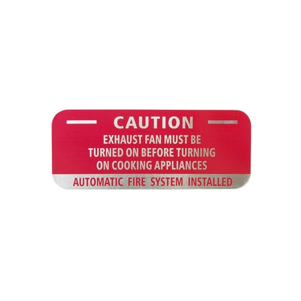 5"X2" Aluminum Caution Automatic Fire System Installed Sign - Image 1