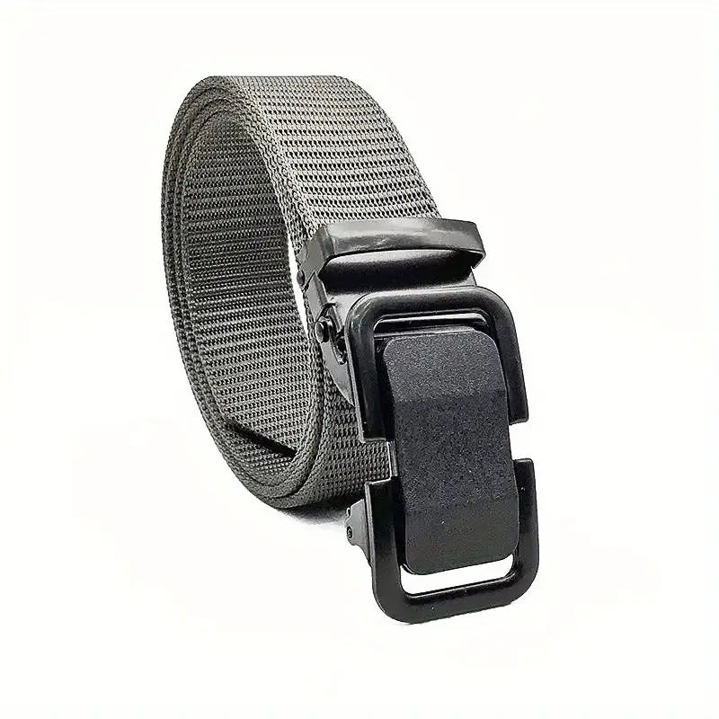 Men's Black Buckle Woven Nylon Tactical Belt - Image 3