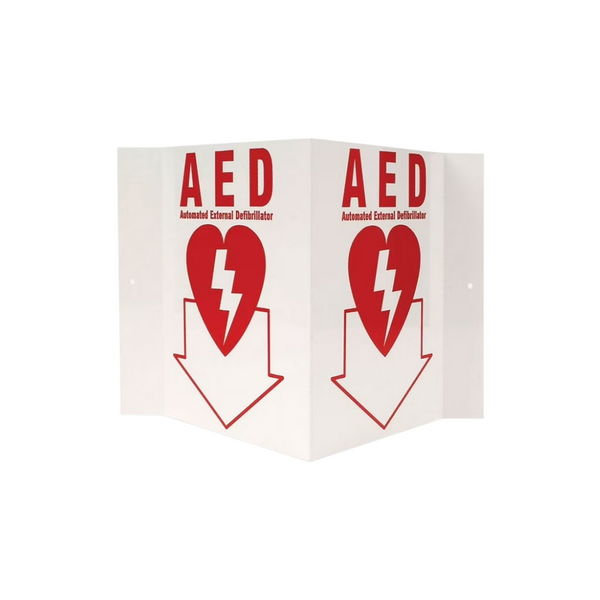 3D Rigid Plastic AED Down Arrow Angle Sign - Image 1