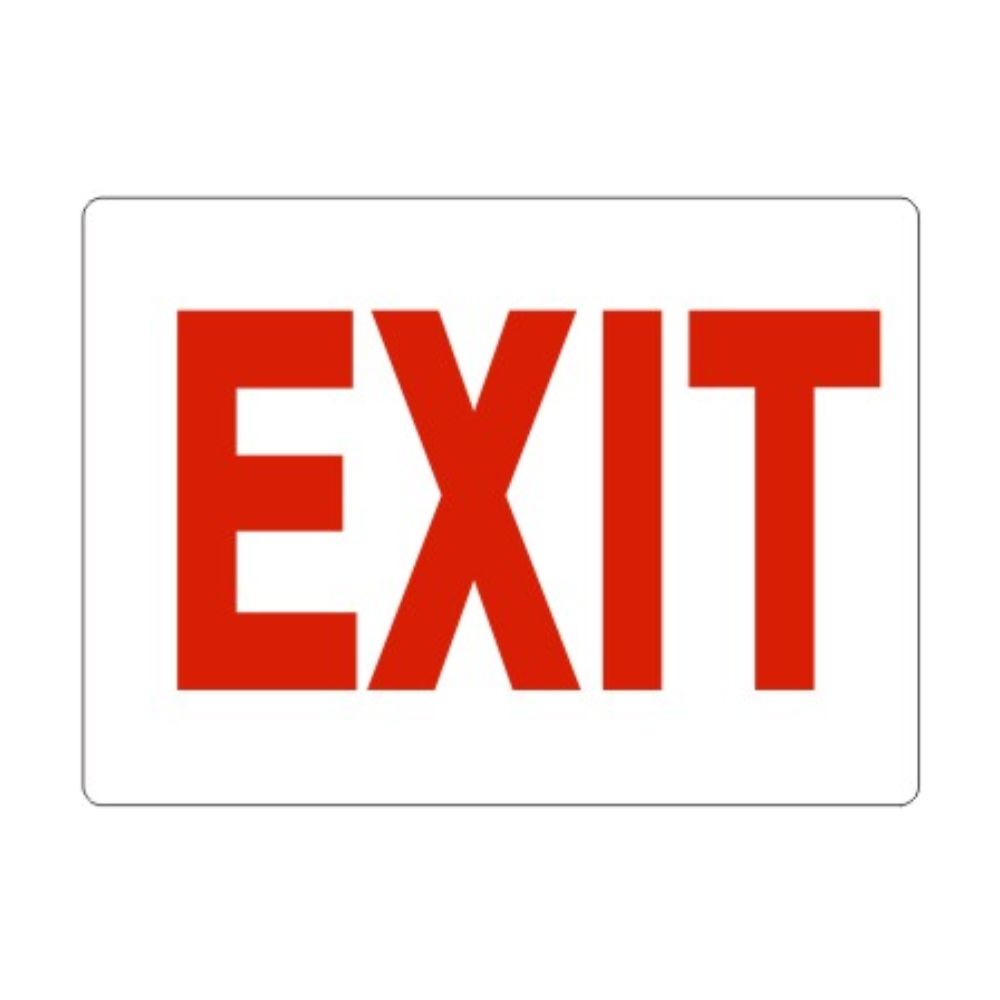EXIT SIGN-RED ON WHITE - Image 1