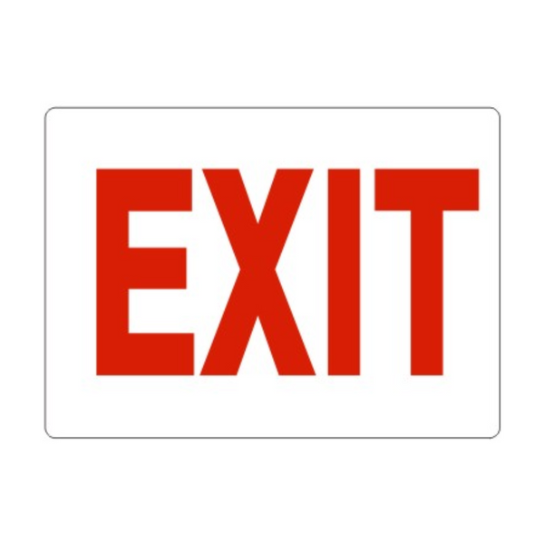 EXIT SIGN-RED ON WHITE - Image 1