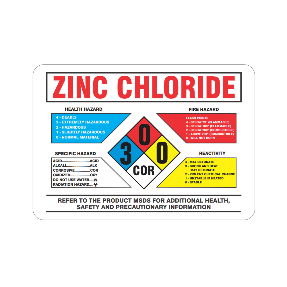 Zinc Chloride w/ Hazard Diagram - Image 1