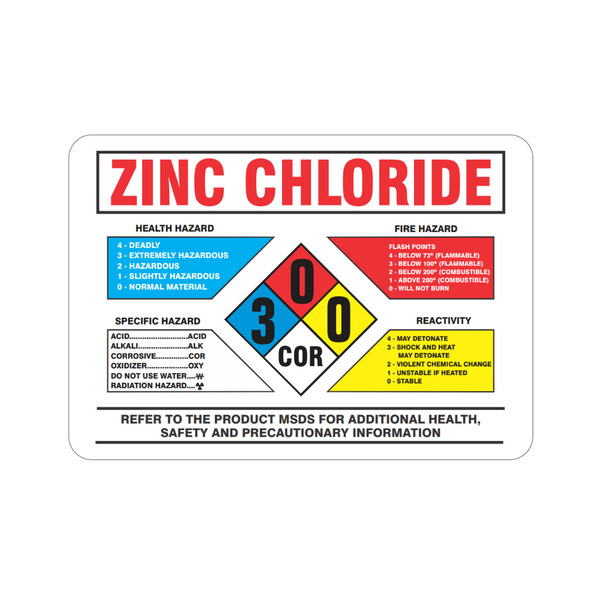 Zinc Chloride w/ Hazard Diagram - Image 1