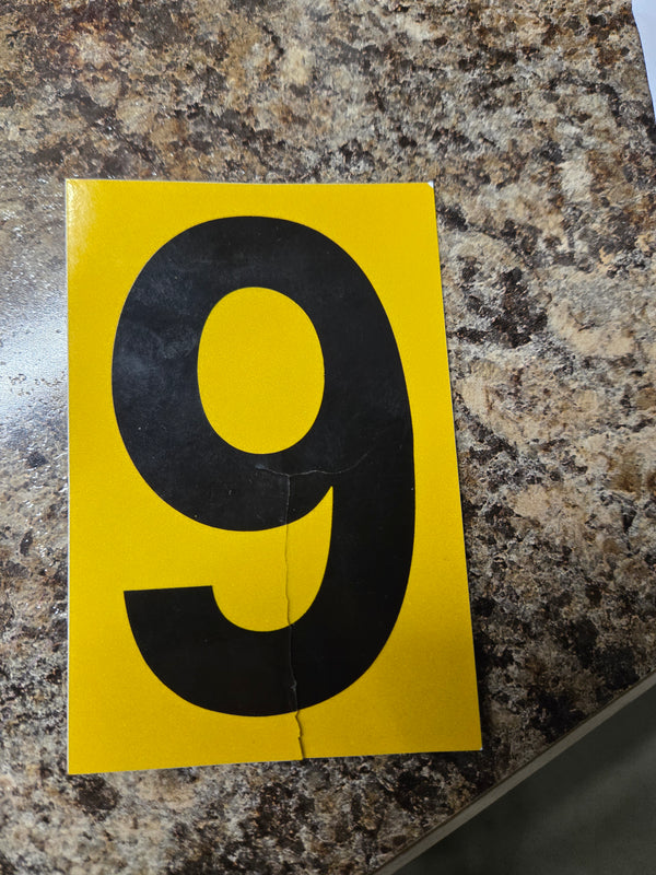 Die Cut Vinyl Number Black on Gold - Image 1