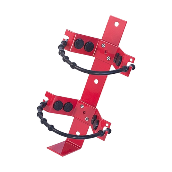 Fire Extinguisher Bracket with Rubber Bands - Image 1