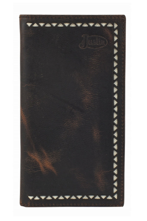 Justin Rodeo Wallet W/ Laser Cut and Cream Inlay DNR - Image 1