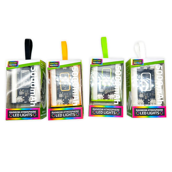 Gadget Gear RGB Light Rainbow Atmosphere LED Lights Transparent Power Bank - Image 1