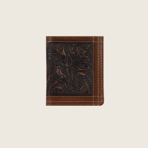 Justin Leather Bifold Wallet Tooled-DC - Image 1