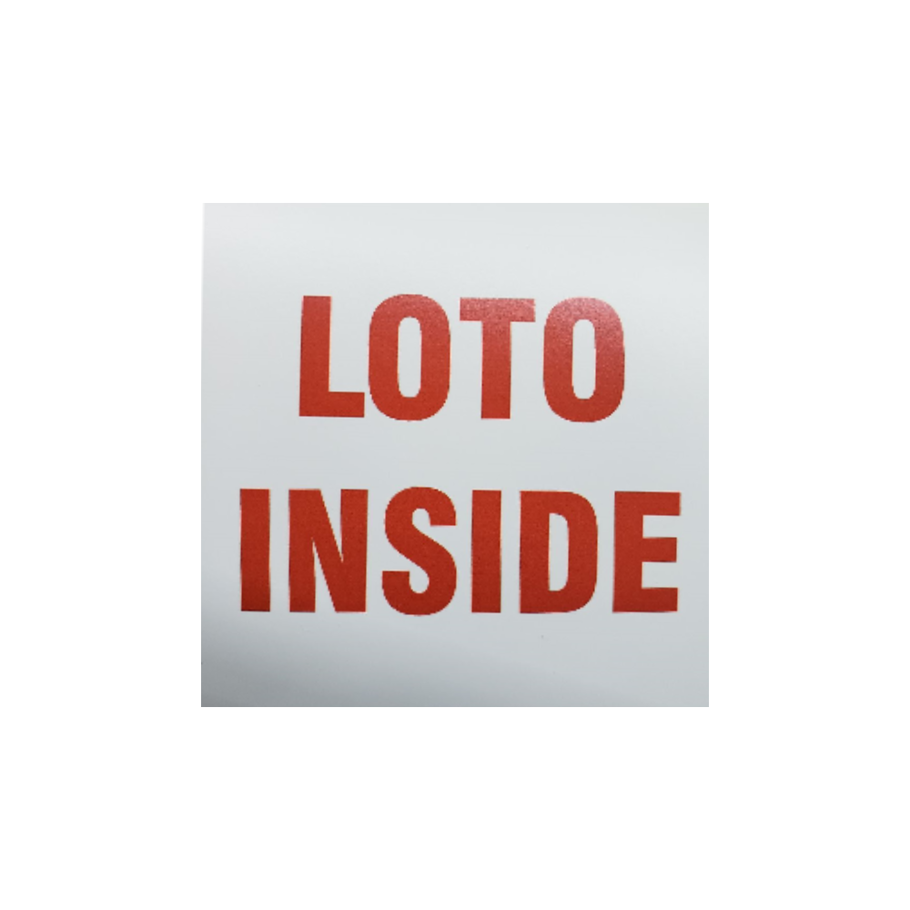 LOTO Inside 4x4 Vin Placard - Image 1