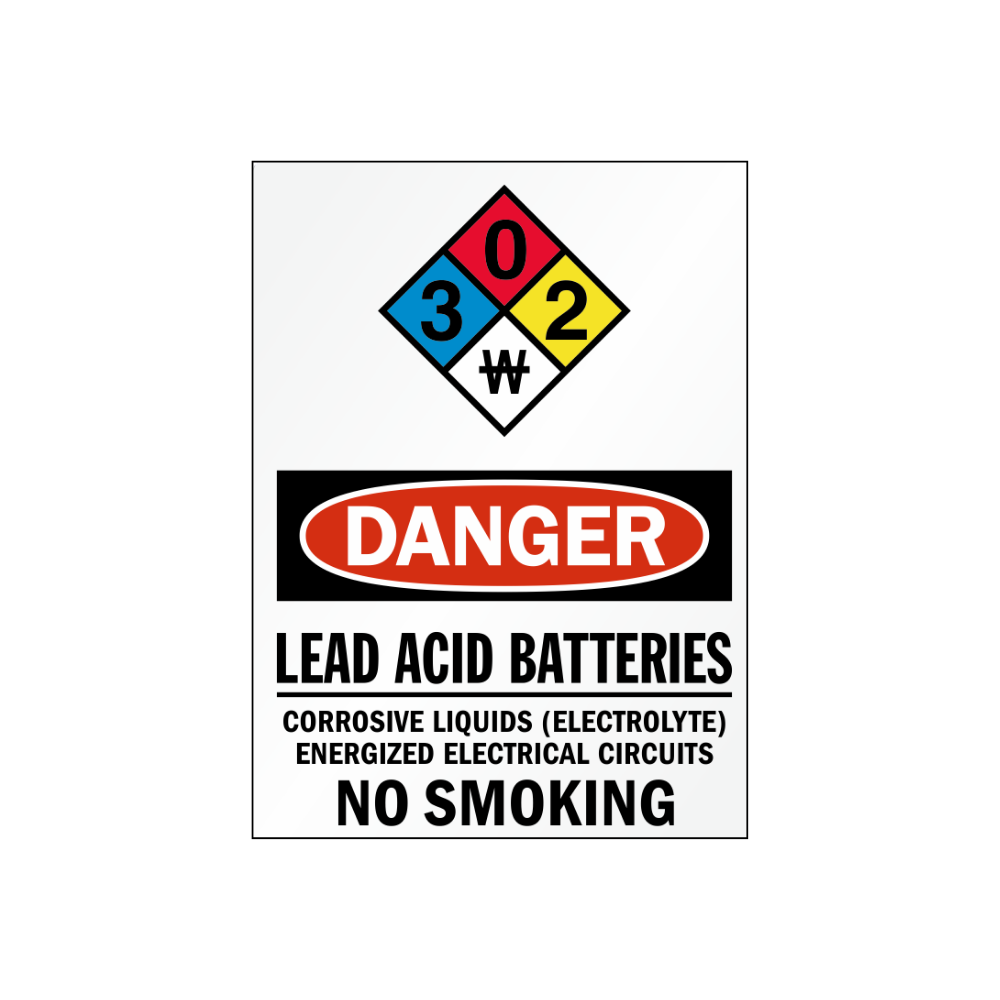 Danger Battery Acid w/Hazard Rating - Image 1