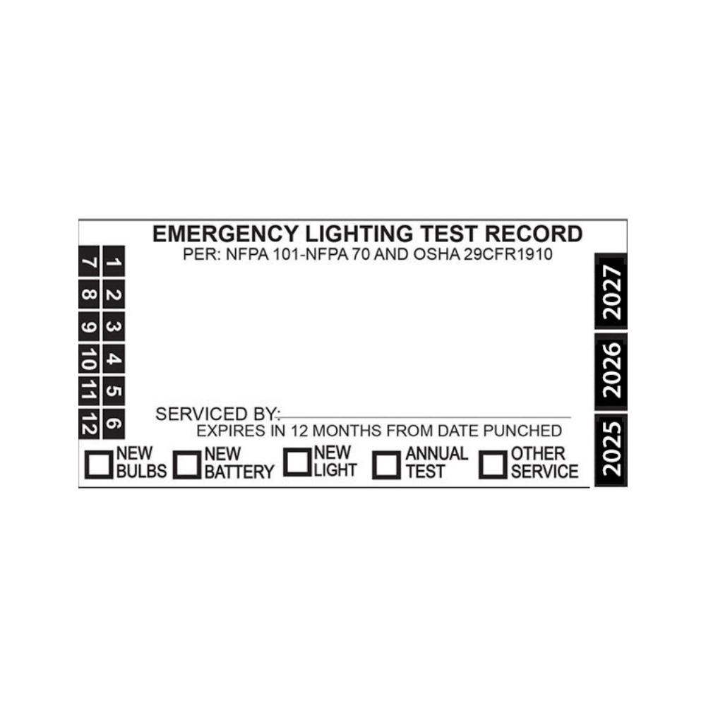 Emergency Lighting Test Label - Image 1
