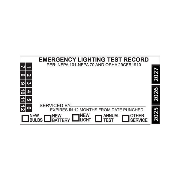 Emergency Lighting Test Label - Image 1