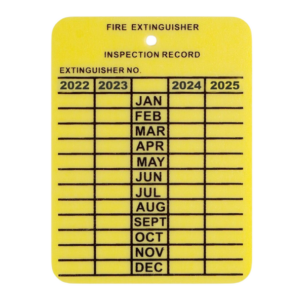 4 Year Inspection Yellow Plastic Tag - Image 1