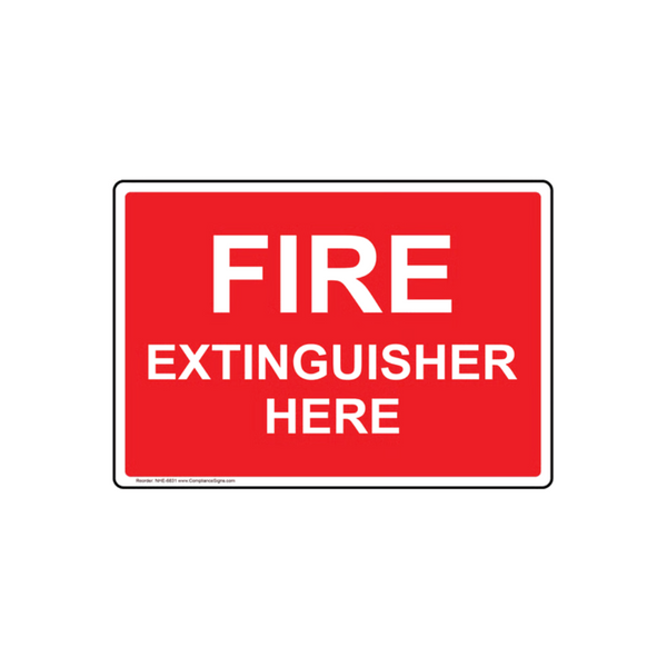 Fire Extinguisher Here - Sign - Image 1
