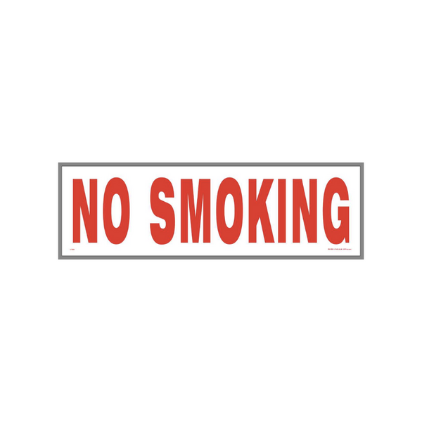 No Smoking White on Red Sign  - 2454 - Image 1