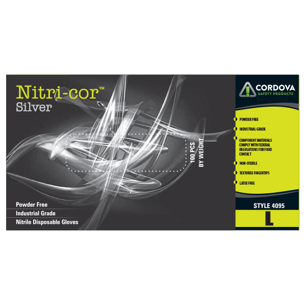 Nitri-Cor Silver Disposable Gloves - Image 1