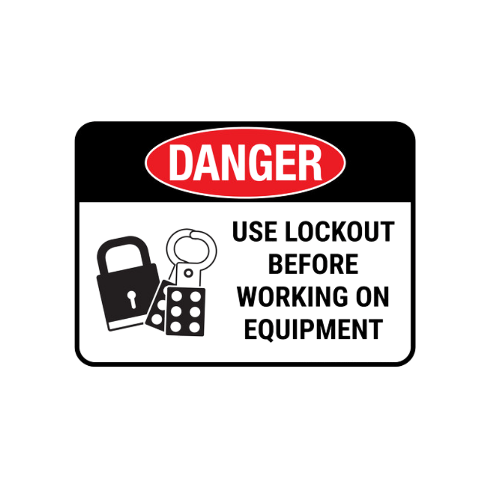 Danger Use Lockout Before Working on Equipment - Image 1