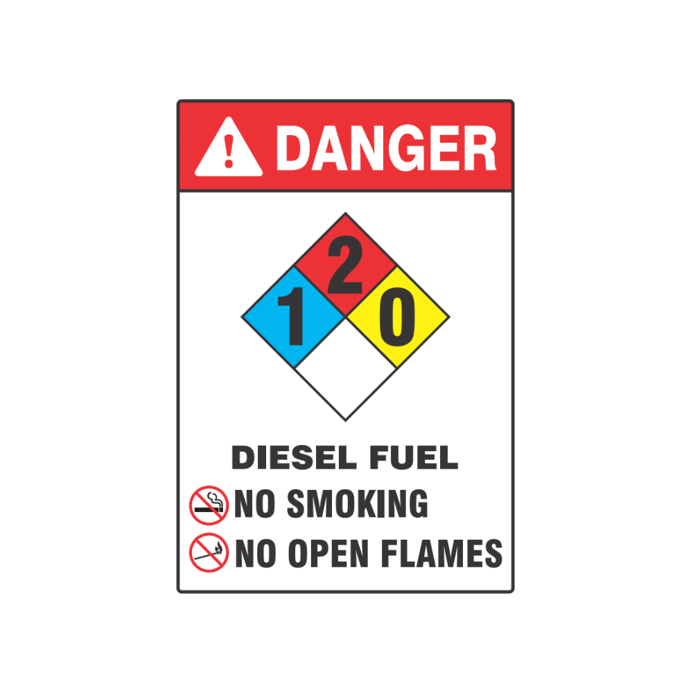 Danger Diesel Fuel w/Hazard Diagram - Image 1