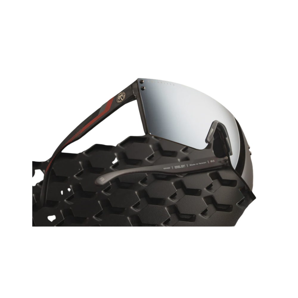 Heat Wave Lazer Face Sunglasses - Ring Z.87 / Frosted Smoke Frame / Silver Lens - Image 2