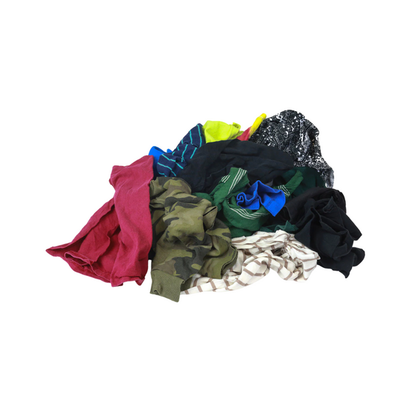 Reclaimed Colored T-Shirt Material Heavy Duty Shop Cloth Wiping Rags - Image 1