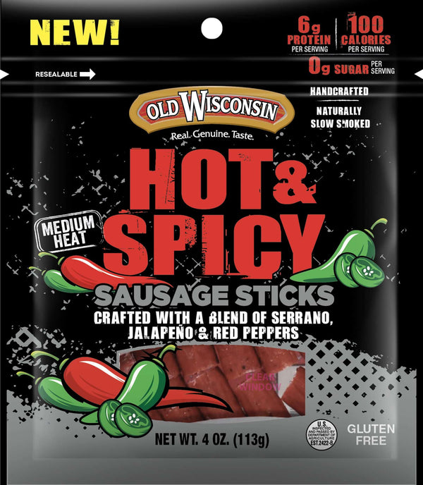 Old Wisconsin Hot & Spicy Sausage Sticks - Image 1
