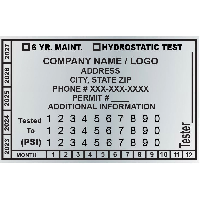 6 Year Metallic Inspection Sticker - Image 1