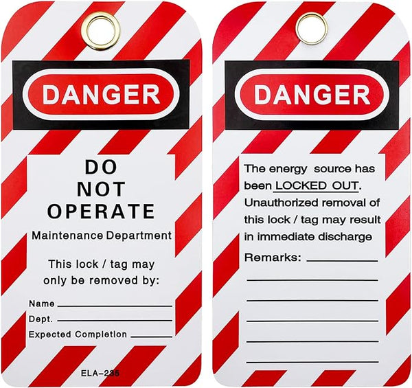 Safby Danger Do not operate 10 pack tags with zip ties - Image 1