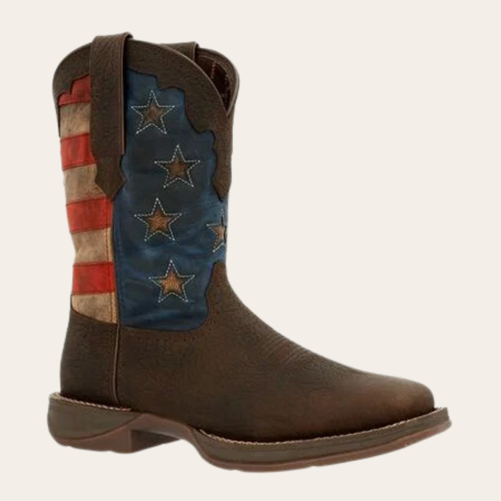 Durango Maverick XP Dark Brown Vintage Flag CompositeToe Waterproof Western Work Boot - Image 1