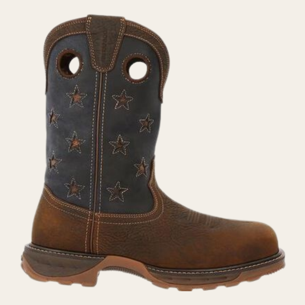 Durango Maverick XP Dark Brown Vintage Flag CompositeToe Waterproof Western Work Boot - Image 2