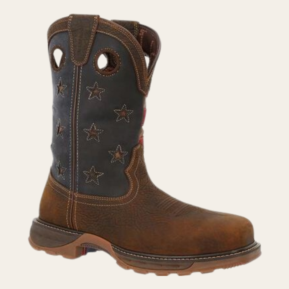 Durango Maverick XP Dark Brown Vintage Flag CompositeToe Waterproof Western Work Boot - Image 3