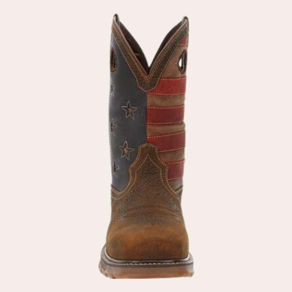 Durango Maverick XP Dark Brown Vintage Flag CompositeToe Waterproof Western Work Boot - Image 5