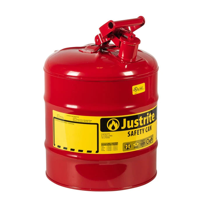 JUSTRITE Metal Safety Gas Can - Red / 5 Gal - Image 2