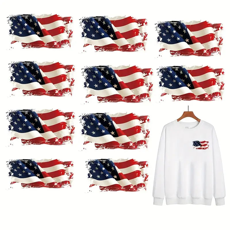 American Flag Patriotic Iron-On Decal - Image 2