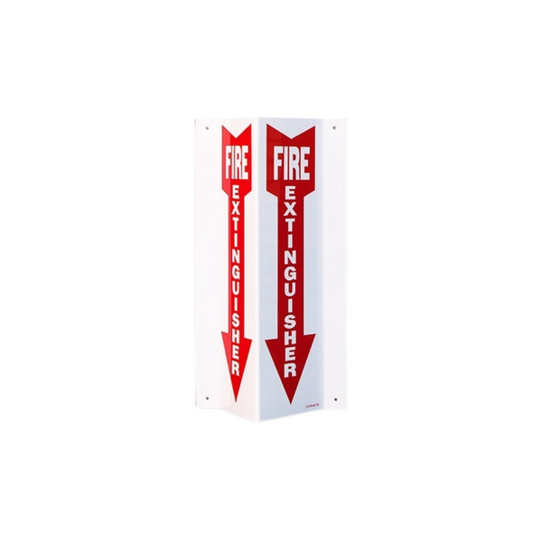 Fire Extinguisher Down Arrow 3D Rigid Plastic Angle Sign - Image 1