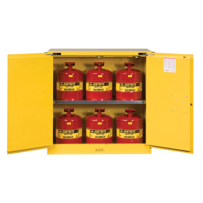 Justrite Sure-Grip Safety Cabinet 30 Gallon with 6 cans-DNR - Image 1