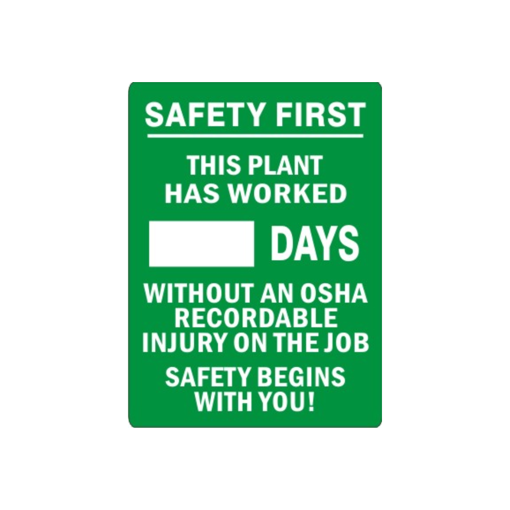 Safety First this Plant _ Days without Incident / Recordable - Image 1