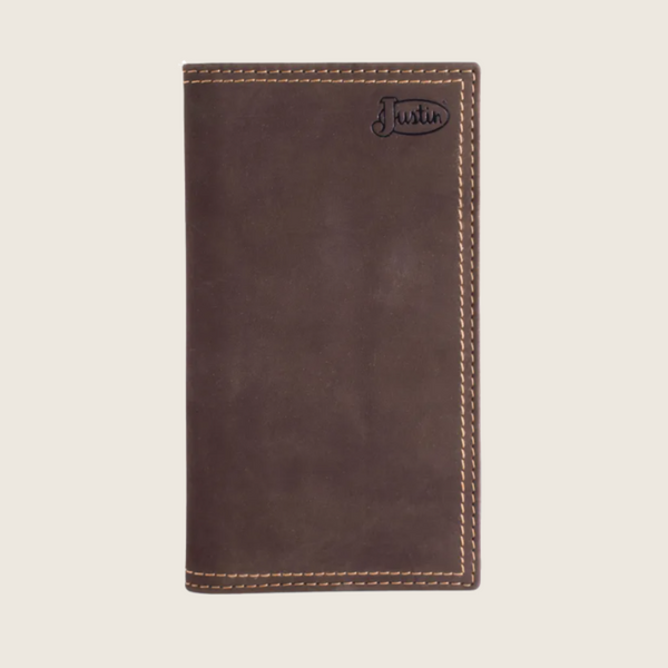 Justin Dark Brown Nubuck Rodeo Wallet - Image 1